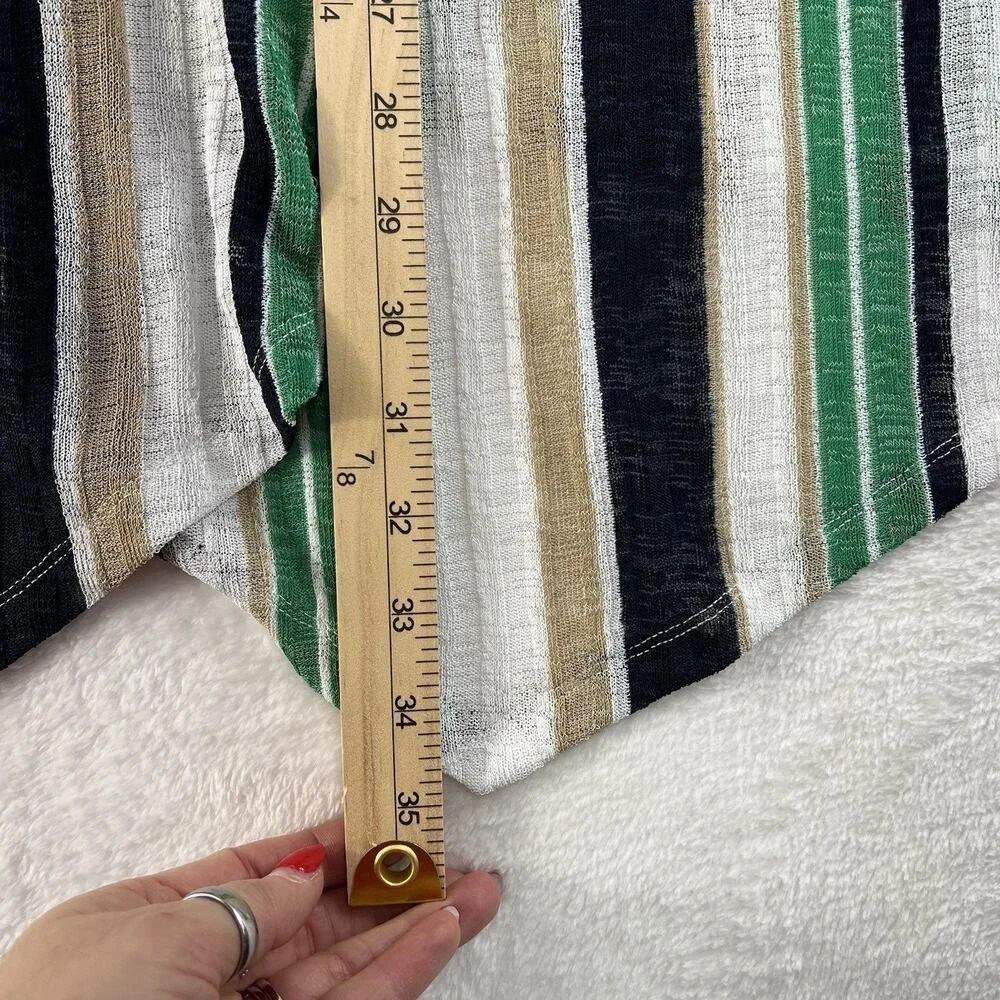 Chico's Travelers‎ 3 US XL Open Front Knit Draped Striped Lightweight Slinky